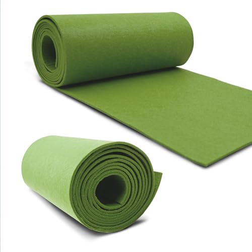 VmG-Store Filzrolle 240cmx30cmx3mm Filz Filzstoff Polyester zum Nähen basteln DIY Dekoration Patchwork Dekofilz Bastelfilz Taschenfilz Filzmatte (026 Alt Lime) von VmG-Store