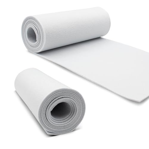 VmG-Store Filzrolle 240cmx30cmx3mm Filz Filzstoff Polyester zum Nähen basteln DIY Dekoration Patchwork Dekofilz Bastelfilz Taschenfilz Filzmatte (050 Optisches Weiß) von VmG-Store