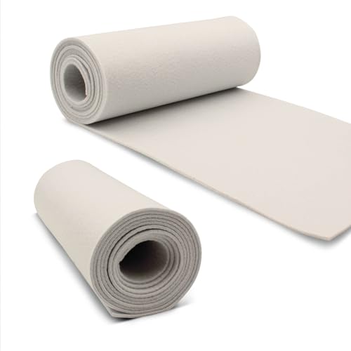 VmG-Store Filzrolle 240cmx30cmx3mm Filz Filzstoff Polyester zum Nähen basteln DIY Dekoration Patchwork Dekofilz Bastelfilz Taschenfilz Filzmatte (051 Wollweiß) von VmG-Store