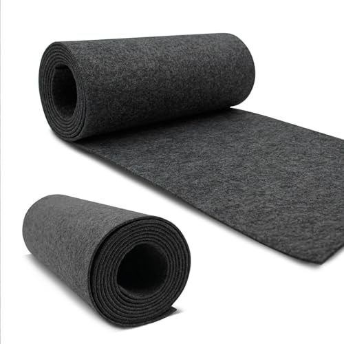 VmG-Store Filzrolle 240cmx30cmx3mm Filz Filzstoff Polyester zum Nähen basteln DIY Dekoration Patchwork Dekofilz Bastelfilz Taschenfilz Filzmatte (068 Dunkelgrau Meliert) von VmG-Store
