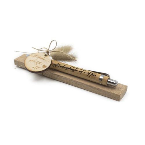 VmG-Store Holz Kugelschreiber als Geschenkidee zum Muttertag Mama Vatertag Geburtstag Papa Oma und Opa Arbeitskollege Freundin Freund (Ohne Wunschname, 25 Krankenschwester mit Herz) von VmG-Store