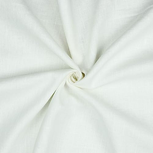 VmG-Store Leinen Stoff Coupon Naturleinen 140cm Breite für Nähen Deko DIY-Projekte 100% Leinenstoff Naturstoff für Textilien Bekleidung Heimtextilien Accessoires Dekoration (002 Weiß, 2m) von VmG-Store