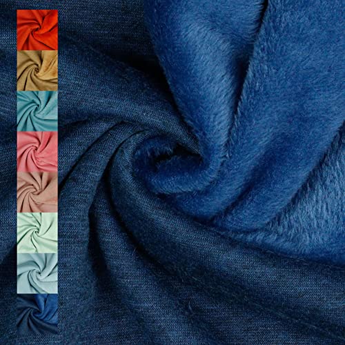 VmG-Store Polar Fleece Stoff Meterware Alpenfleece 21 Farben Fleecestoff zum Nähen mit Antipilling 150cm Breite (021 I Indigo Meliert) von VmG-Store