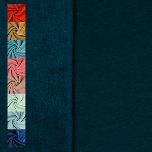 VmG-Store Polar Fleece Stoff Meterware Alpenfleece 21 Farben Fleecestoff zum Nähen mit Antipilling 150cm Breite (022 I Dunkel Cyan) von VmG-Store