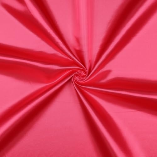 VmG-Store Satin Stoff 2m x 146cm Coupon Satinstoff Keine Meterware seidig Polyester zum Nähen glänzender Dekostoff für Kleidung Vorhänge Kostüme Damen Kleid Rock (010 Pink) von VmG-Store
