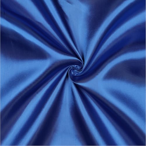 VmG-Store Satin Stoff Meterware 146cm Breite Satinstoff seidig Polyester zum Nähen glänzender Dekostoff für Kleidung Vorhänge Kostüme Damen Kleid Rock (009 Kobalt) von VmG-Store