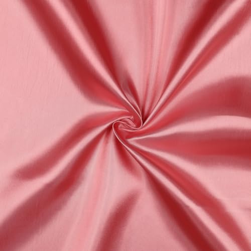 VmG-Store Satin Stoff Meterware 146cm Breite Satinstoff seidig Polyester zum Nähen glänzender Dekostoff für Kleidung Vorhänge Kostüme Damen Kleid Rock (045 Blush) von VmG-Store