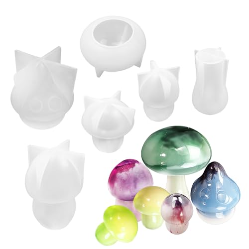 6 Stück Pilz Silikonform Set, Pilz Silikonform, Herbst Pilze Silikonforms, 3D Pilzformen Silikonformen Für Schokolade, Süßigkeiten von Vmiorzq