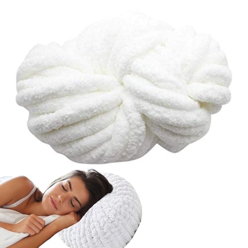 Chunky Chenille Garn für Decke, Garn zum Stricken von Decke, Armstricken Chenille Häkeln für weichen Überwurf, weiß von Vmiorzq