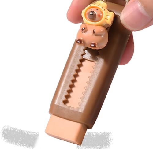 Niedliche Capybara-Radiergummis für Kinder, Cartoon-Schreibwaren-Radiergummi, Push-Pull-Radiergummi, Cartoon-Capybara-Radiergummi, Schulbedarf, Belohnungen, Partygeschenke von Vmiorzq