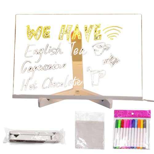 Vmiorzq LED-Zeichenbrett – Acryl-LED-Nachrichtenbrett, trocken abwischbar, für Geschäft, Schule, Büro, Schreibtisch, Café, Bar, Kindergeburtstag Vmiorzq LED-Zeichenbrett – Acryl-LED-Nachrichtenbrett, trocken abwischbar, für Geschäft, Schule, Büro, Schreibtisch, Café, Bar, Kindergeburtstag von Vmiorzq
