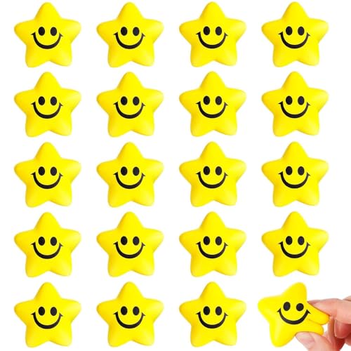Vmxlso 20 Stück Stern Lächeln Gesicht Stressbälle, Stern Anti Stress Bälle, Sterne Antistressbälle, Stressabbau Ball für Kinder, Sterne Knautschball für Schule Belohnung, Mitgebsel Gastgeschenke Vmxlso 20 Stück Stern Lächeln Gesicht Stressbälle, Stern Anti Stress Bälle, Sterne Antistressbälle, Stressabbau Ball für Kinder, Sterne Knautschball für Schule Belohnung, Mitgebsel Gastgeschenke von Vmxlso