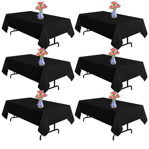 Vnituasr 6er-Pack Schwarze Rechteckig Tischtuch, 153×260 cm Polyester-Tischdecken Vnituasr 6er-Pack Schwarze Rechteckig Tischtuch, 153×260 cm Polyester-Tischdecken von Vnituasr