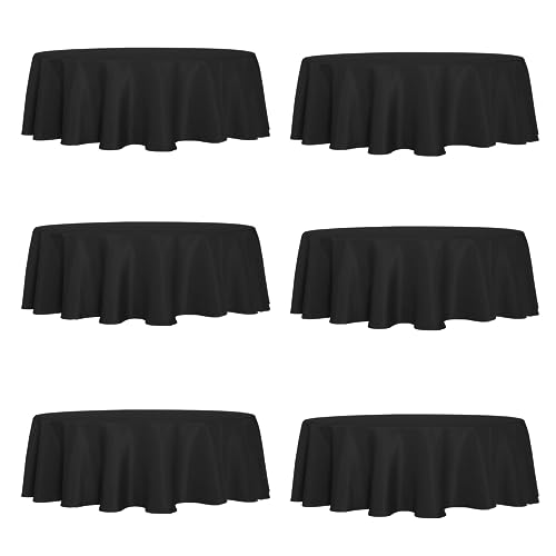 Vnituasr 6er-Pack Schwarze runde Tischdecke, 305cm runde Abwaschbare Tischdecke Vnituasr 6er-Pack Schwarze runde Tischdecke, 305cm runde Abwaschbare Tischdecke von Vnituasr