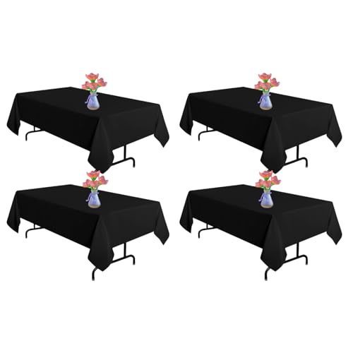 Vnituasr Tischdecke, rechteckig, 152,4 x 279,9 cm, für rechteckige Tische, geeignet für Hochzeiten, Bankette, Restaurants, Partys, Schwarz, 4 Stück Vnituasr Tischdecke, rechteckig, 152,4 x 279,9 cm, für rechteckige Tische, geeignet für Hochzeiten, Bankette, Restaurants, Partys, Schwarz, 4 Stück von Vnituasr
