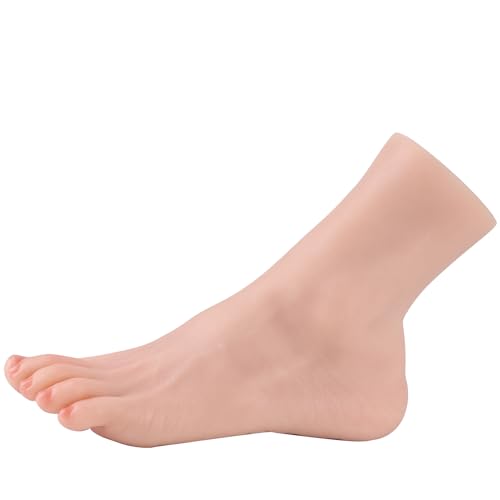 Vnmcry Silikon Füße Modell Realistische Lebensgröße Weiche Damen & Herren Mannequin für Schuhanzeige, Socke & Schmuck Display Fußfetisch (Weiblicher Linker Fuß 21,5 cm 36 EU, Helle Haut) von Vnmcry