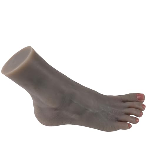 Vnmcry Silikon Füße Modell Realistische Lebensgröße Weiche Damen & Herren Mannequin für Schuhanzeige, Socke & Schmuck Display Fußfetisch (Weiblicher Rechter Fuß 21,5 cm 36 EU, Hellschwarz) von Vnmcry