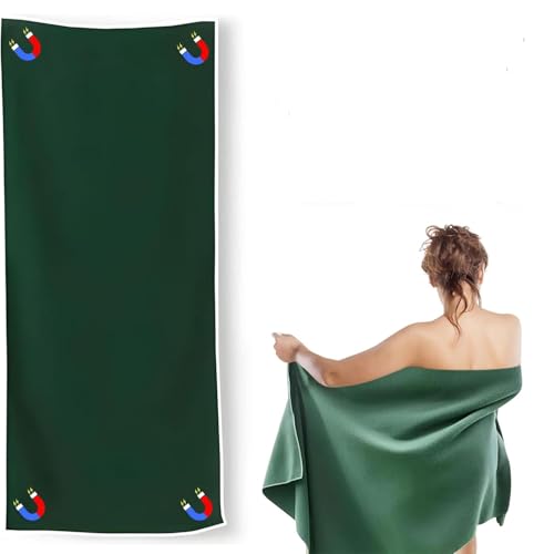 Vnnigmn Magnetisches Badetuch für den Außenbereich, übergroßes Mikrofaser-Handtuch mit Magnetverschluss und Schnalle, super saugfähiges Handtuch für Strand, Pool, Reisen, Yoga, Wandern, Camping (grün) von Vnnigmn