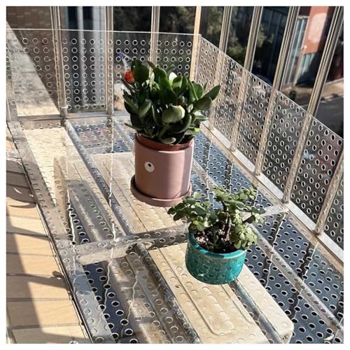 Vnook Generische perforierte Polycarbonatplatten mit 10 mm großen Löchern, dekorativer und auslaufsicherer Fensterschutz, perforierte Kunststoffplatten, durchsichtiges PC-Netzgitter(50x100cm) von Vnook