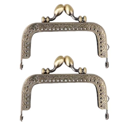 Vnook Metall-Geldbörsenrahmen, Retro-Halbrunder geprägter Griff, Geldbörsenverschlussrahmen, Geldbörsenbogenrahmen for DIY-Handtaschen-Bastelgriff(18cm) von Vnook