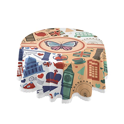 Schmetterling England Ben Runde Tischdecken für Runde Tische Tischtuch Tischdecke für Party Urlaub Abendessen Küche Dekor Zuhause Schmetterling England Ben Runde Tischdecken für Runde Tische Tischtuch Tischdecke für Party Urlaub Abendessen Küche Dekor Zuhause von Vnurnrn