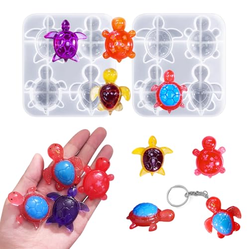 Voaesdk Mini-Meeresschildkröten-Harzform, 4 Mulden, niedliche Schildkröten-Silikonform, 3D-Ozean-Tier-Thema, Epoxidform für Bastelarbeiten, Schlüsselanhänger, Kuchenaufsätze, Feengarten, Puppenhaus Voaesdk Mini-Meeresschildkröten-Harzform, 4 Mulden, niedliche Schildkröten-Silikonform, 3D-Ozean-Tier-Thema, Epoxidform für Bastelarbeiten, Schlüsselanhänger, Kuchenaufsätze, Feengarten, Puppenhaus von Voaesdk