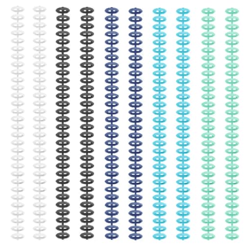 Voarge 10 Stück Plastikmappen mit 30 Löchern, lose Blätter, Bindering, Dornen, Kämme, 85 Blatt, Kapazität für DIY-Seite, Notizbuch, Album, Büro, Schulmaterial (Farbe 2, 12 mm) von Voarge
