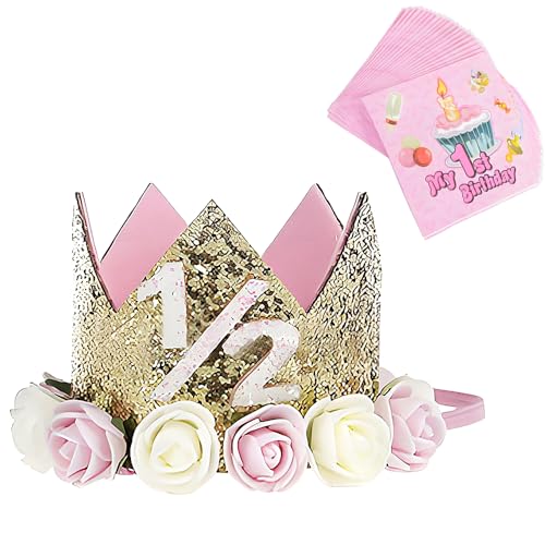 Voarge 1/2 Jahr Geburtstag Baby Krone, Geburtstag Krone, Baby Geburtstagskrone Haarband Haarschmuck Voarge 1/2 Jahr Geburtstag Baby Krone, Geburtstag Krone, Baby Geburtstagskrone Haarband Haarschmuck von Voarge