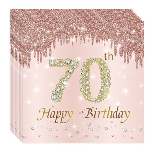 Voarge 20 Stück Servietten Geburtstag Rosegold, 2-Lagig Papierservietten für mädchen Geburtstag Feiern Party Jubiläum,70 Voarge 20 Stück Servietten Geburtstag Rosegold, 2-Lagig Papierservietten für mädchen Geburtstag Feiern Party Jubiläum,70 von Voarge
