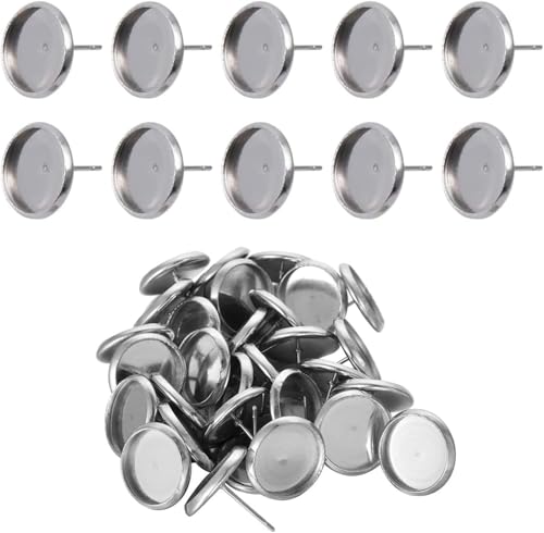 Voarge 40 Stück (20 Paar) Ohrstecker Rohlinge Edelstahl Cabochons Ohrring-verschlüsse Ohrstecker Rohlinge Basteln Ohrring Rücken Stopper Ohrring Butterfly Verschluss Zum DIY Schmuckherstellung, 12mm von Voarge