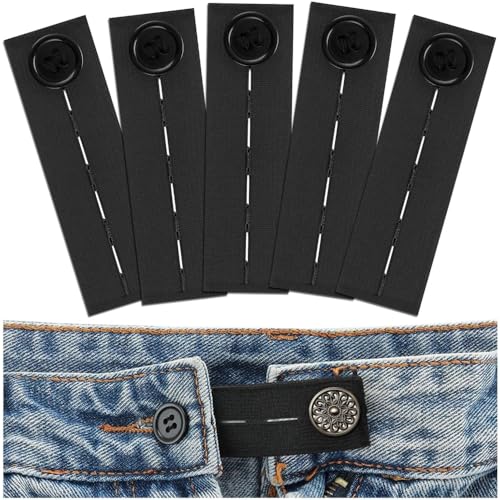 Voarge 5 Stück Hosenbunderweiterung, Elastische Taillenverlängerung, Verstellbare Bundverlängerungen Knopf für Hosen, Jeans und Kleid, für Damen und Herren Voarge 5 Stück Hosenbunderweiterung, Elastische Taillenverlängerung, Verstellbare Bundverlängerungen Knopf für Hosen, Jeans und Kleid, für Damen und Herren von Voarge