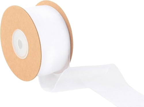 Voarge Geschenkband Weiss, 38mm x 22,8m Schleifenband Weiss, Satinband Deko für Hochzeit Geschenkverpackung Blumenstrauß Party Heim von Voarge