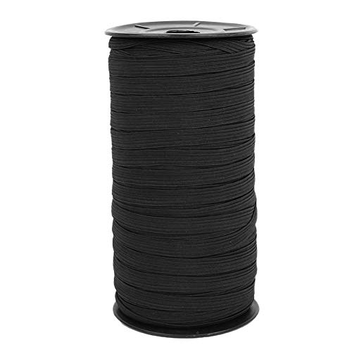 Vobor 8mm Gummiband, 100 Yard Elastic Craft für Kleidung DIY(Schwarz) von VOBOR