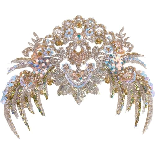 Pailletten-Stickerei-Patch, Perlen-Patch, Glitzer-Applikation Zum Nähen Von Kleidung, Kleidern, Hosen, Dekoration Pailletten-Stickerei-Patch, Perlen-Patch, Glitzer-Applikation Zum Nähen Von Kleidung, Kleidern, Hosen, Dekoration von Vobumix