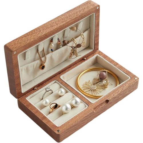 Schmuckschatulle Aus Holz Im Vintage-Stil, Dekorativer Andenken-Organizer Zur Aufbewahrung Von Ringen, Ohrringen, Halsketten Und Armbändern Schmuckschatulle Aus Holz Im Vintage-Stil, Dekorativer Andenken-Organizer Zur Aufbewahrung Von Ringen, Ohrringen, Halsketten Und Armbändern von Vobumix