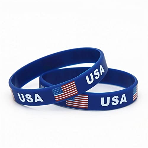 Vobumix 2 Stück Usa-silikon-Armband, Amerikanische Flagge, Fußball-Souvenir-Armband Für Sportwettkampf-Fan-anhänger Vobumix 2 Stück Usa-silikon-Armband, Amerikanische Flagge, Fußball-Souvenir-Armband Für Sportwettkampf-Fan-anhänger von Vobumix