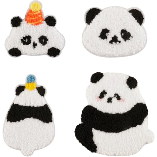Vobumix 4 Stück Panda-Themen-Patches, Süße Kinder-Patches Zum Aufbügeln/aufnähen, Applikationen Für DIY-rucksäcke, Hüte Und Kleidungsdekoration Vobumix 4 Stück Panda-Themen-Patches, Süße Kinder-Patches Zum Aufbügeln/aufnähen, Applikationen Für DIY-rucksäcke, Hüte Und Kleidungsdekoration von Vobumix