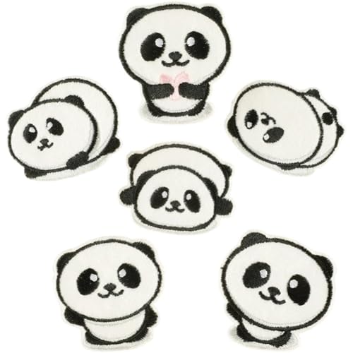 Vobumix 6 Stück Panda-Themen-Patches, Süße Kinder-Patches Zum Aufbügeln/aufnähen, Applikationen Für DIY-rucksäcke, Hüte Und Kleidungsdekoration Vobumix 6 Stück Panda-Themen-Patches, Süße Kinder-Patches Zum Aufbügeln/aufnähen, Applikationen Für DIY-rucksäcke, Hüte Und Kleidungsdekoration von Vobumix