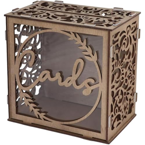 Vobumix Hochzeitskartenboxen Aus Holz Acrylfenster, DIY-hochzeitsumschlag-geldkartenbox Im Vintage-Stil, Geldpost-geschenkboxhalter Vobumix Hochzeitskartenboxen Aus Holz Acrylfenster, DIY-hochzeitsumschlag-geldkartenbox Im Vintage-Stil, Geldpost-geschenkboxhalter von Vobumix