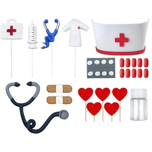 Vobumix Krankenschwester-kuchenaufsatz, 1 Set, Krankenschwester-Cupcake-aufsatz, Medizinische Krankenschwester, Abschluss-kuchendekoration, Arzt-partyzubehör Für Krankenschwester-Geburtstagsfeier Vobumix Krankenschwester-kuchenaufsatz, 1 Set, Krankenschwester-Cupcake-aufsatz, Medizinische Krankenschwester, Abschluss-kuchendekoration, Arzt-partyzubehör Für Krankenschwester-Geburtstagsfeier von Vobumix