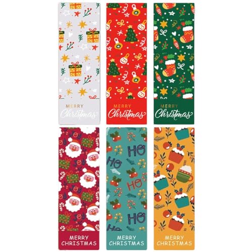 Vobumix Weihnachtsaufkleber-Etikett, 60 Stück, Rechteckige Siegelaufkleber Zum Verpacken Von Geschenken, Dekorative Siegelaufkleber Für Geschenkboxen Für Umschläge von Vobumix