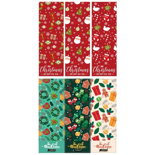 Vobumix Weihnachtsaufkleber-Etikett, 60 Stück, Rechteckige Siegelaufkleber Zum Verpacken Von Geschenken, Dekorative Siegelaufkleber Für Geschenkboxen Für Umschläge von Vobumix