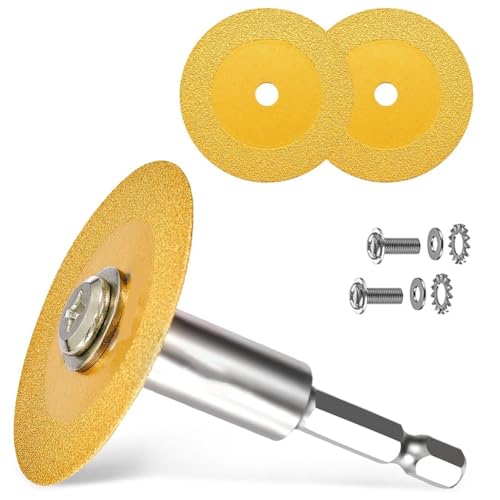 Vocdikficy 1/4-Sechskantschaft mit 2 Diamant-Schneidklingen für PVC-, Mini-Brillen-Schneidscheibe zum Schneiden Von Glas, A Vocdikficy 1/4-Sechskantschaft mit 2 Diamant-Schneidklingen für PVC-, Mini-Brillen-Schneidscheibe zum Schneiden Von Glas, A von Vocdikficy