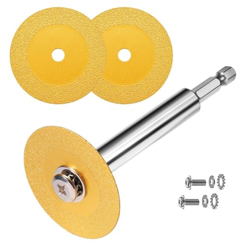 Vocdikficy 1/4-Sechskantschaft mit 2 Diamant-Schneidklingen für PVC-, Mini-Brillen-Schneidscheibe zum Schneiden Von Glas, B Vocdikficy 1/4-Sechskantschaft mit 2 Diamant-Schneidklingen für PVC-, Mini-Brillen-Schneidscheibe zum Schneiden Von Glas, B von Vocdikficy