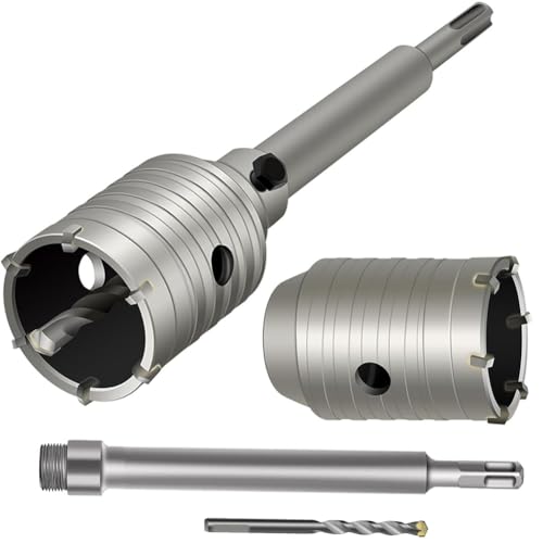 Vocdikficy 1 Set 2 1/2 Beton-Lochsäge mit 220 mm SDS-Plus-Schaft, 65 mm Wand-Lochsägen-Bohrer für Zement, Ziegel, Steinwände Vocdikficy 1 Set 2 1/2 Beton-Lochsäge mit 220 mm SDS-Plus-Schaft, 65 mm Wand-Lochsägen-Bohrer für Zement, Ziegel, Steinwände von Vocdikficy