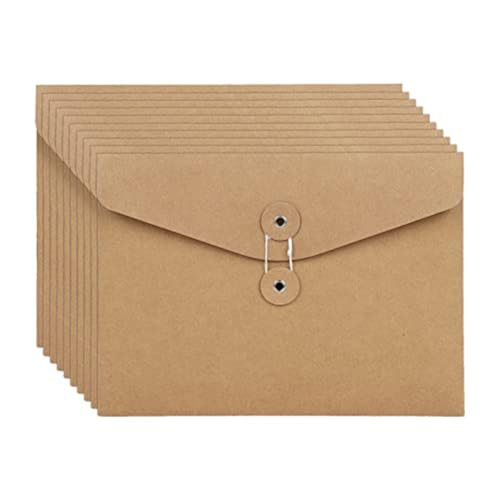 Vocdikficy 10 Stück Kraft-Umschlag-Aktenordner im A5-Briefformat, Dokumenten-Organizer für Büro und Schule, von Vocdikficy