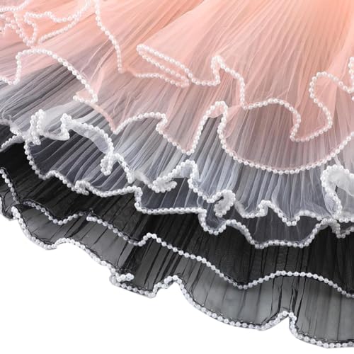 Vocdikficy 12,5 M Langes Netzpapier zum Einwickeln Von Blumensträußen, Blumenverpackungspapier mit Perlenrand, (Schwarz, Rosa) von Vocdikficy