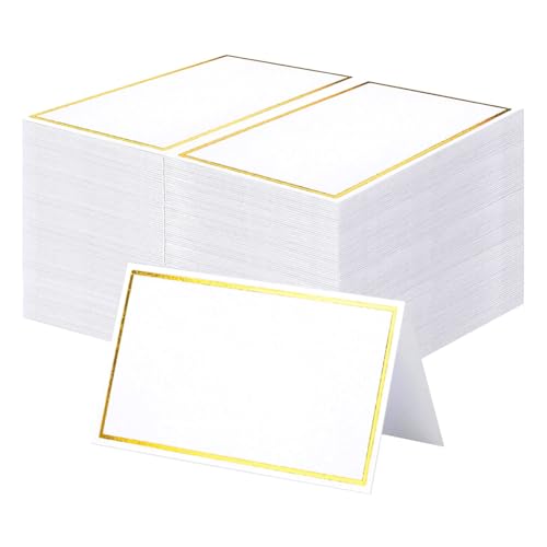 Vocdikficy 120 Stück Premium-Tischkarten, Kleine Tischkarten mit Aus Goldfolie, 2 X 3,5 Große Zeltkarten, Tischkarten für Hochzeiten von Vocdikficy