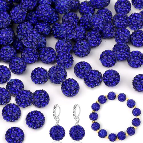 Vocdikficy 150 Stück 10 mm Strassperlen Zur Schmuckherstellung, Glitzernde Strassperlen Aus Ton für Armbänder, Halsketten, Ohrringe, Dunkelblau Vocdikficy 150 Stück 10 mm Strassperlen Zur Schmuckherstellung, Glitzernde Strassperlen Aus Ton für Armbänder, Halsketten, Ohrringe, Dunkelblau von Vocdikficy