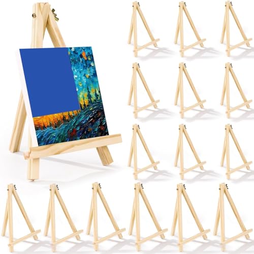 Vocdikficy 16er-Pack 9-Staffeleien Aus zum Bemalen Von Leinwand, Kunst, Stativ, Staffelei für Malpartys, Tischstaffeleien für Kinder und Schüler zum Malen, Langlebig von Vocdikficy